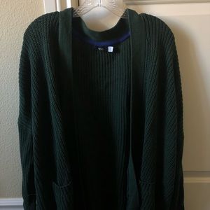 BBG LONG SLEEVE CARDIGAN IN OLIVE GREEN